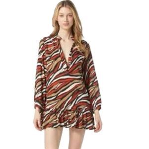 NWT MICHAEL Michael Kors Tunic Cover Up in a tiger print.  Size M
